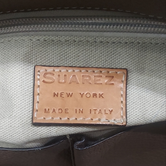 Suarez New York Three Compartment Leather Shoulder Tote Gently Loved - Picture 9 of 9